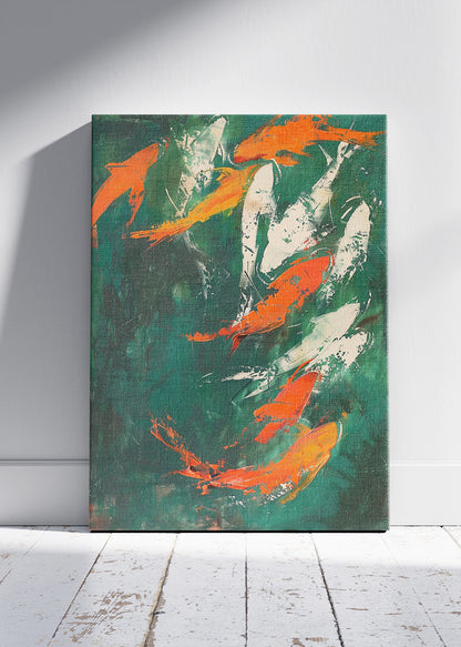 Abstract Koi Fish Painting Canvas & Poster Print – AI PRINT LAB