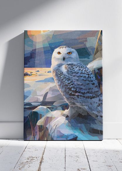 Snowy Owl Poster & Canvas Print – Arctic Wildlife Landscape Art
