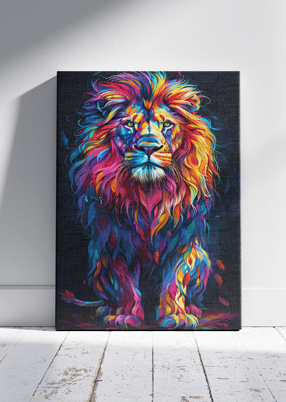 Rainbow Lion Pop Art Canvas & Poster Print – AI PRINT LAB