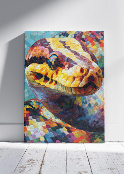 Colorful Mosaic Snake Canvas & Poster Print – AI PRINT LAB
