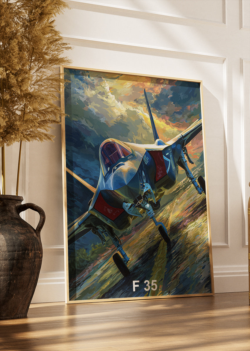 F-35 Lightning II Poster & Canvas Print – Modern Stealth Jet Wall Art