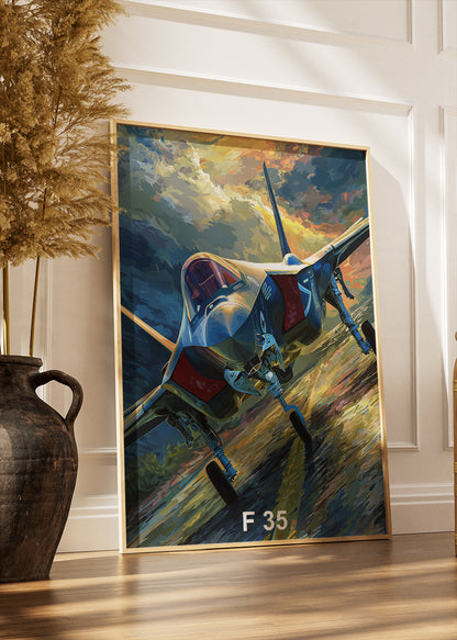 F-35 Lightning II Poster & Canvas Print – Modern Stealth Jet Wall Art