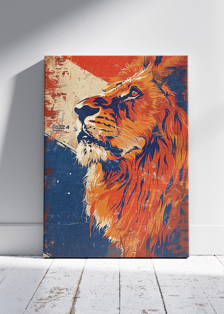 Majestic Lion Vintage Pop Art Canvas & Poster Print – AI PRINT LAB