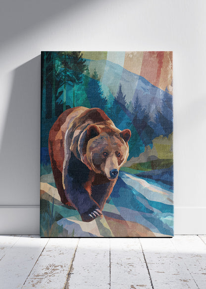 Majestic Brown Bear Forest Canvas & Poster Print – AI PRINT LAB