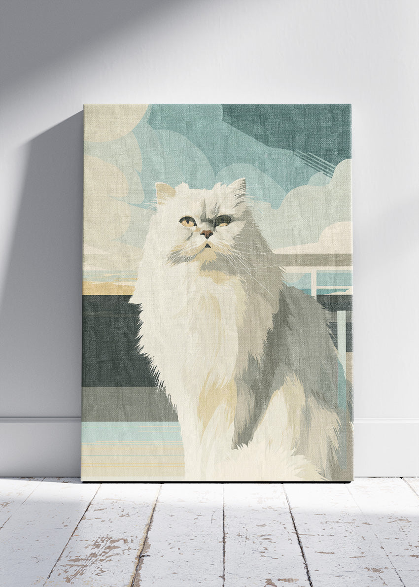 Elegant Persian Cat Minimal Canvas & Poster Print – AI PRINT LAB
