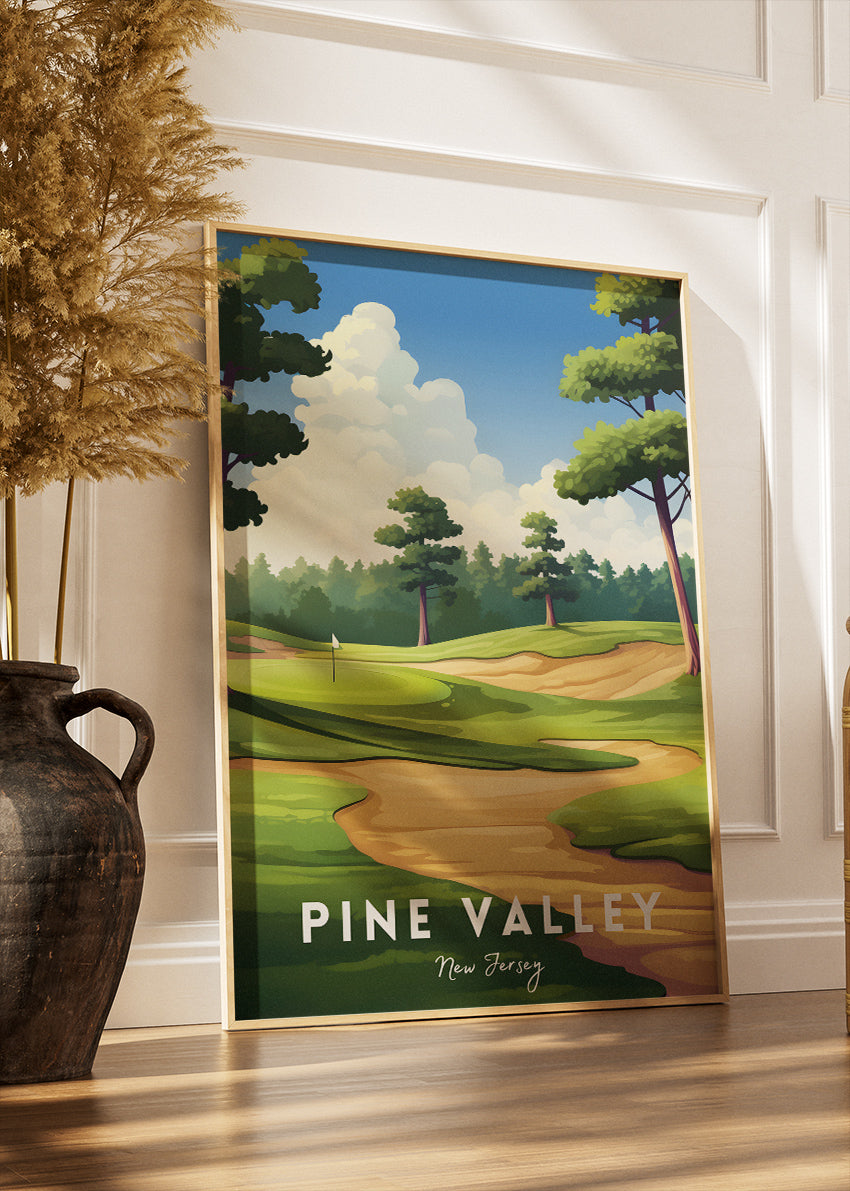 Pine Valley New Jersey Poster & Canvas Print – Illustrated Golf Course Wall Art