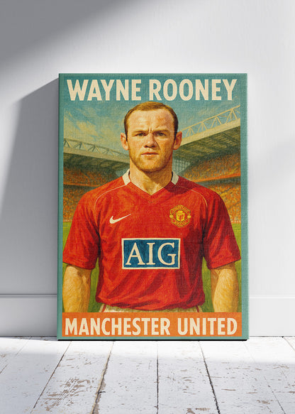 Wayne Rooney Manchester United Wall Art | Legendary Red Devils Football Poster & Canvas