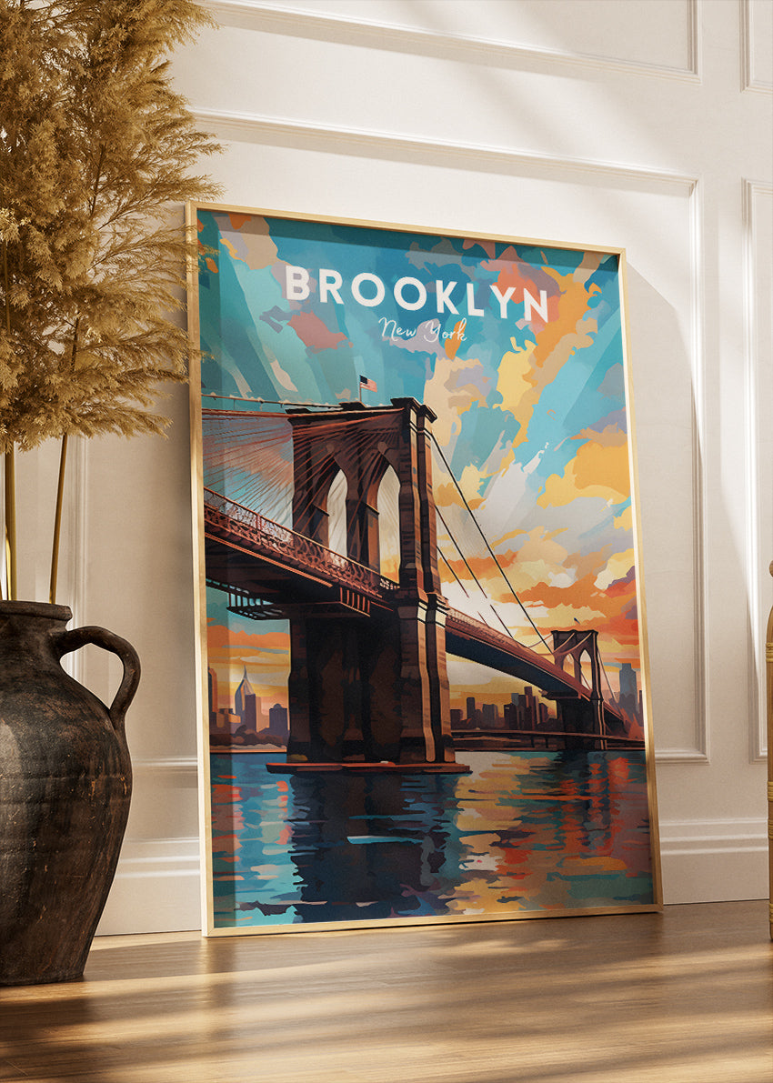 Brooklyn New York Poster & Canvas Print – Vibrant Skyline Wall Art