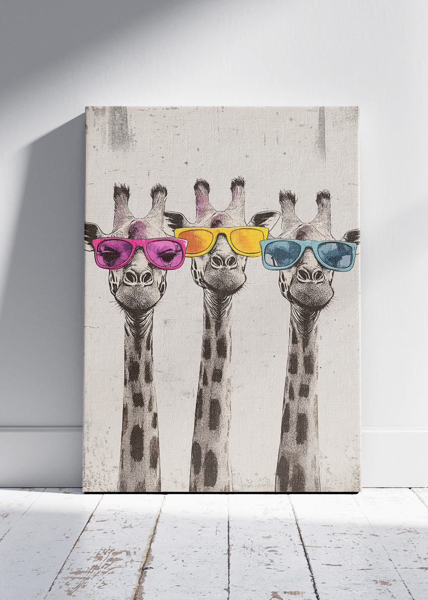 Cool Giraffes Pop Art Canvas & Poster Print – AI PRINT LAB