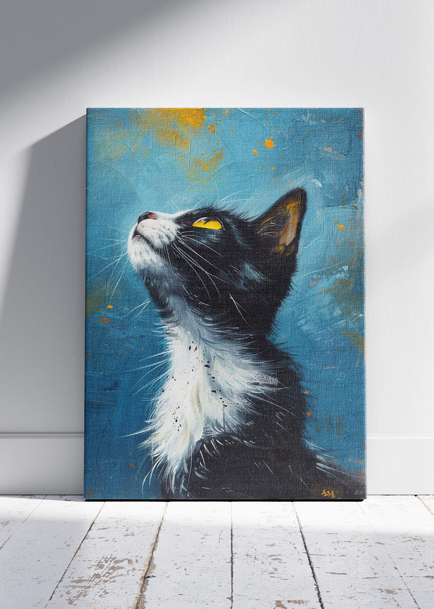 Elegant Tuxedo Cat Art Canvas & Poster Print – AI PRINT LAB