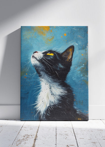 Elegant Tuxedo Cat Art Canvas & Poster Print – AI PRINT LAB