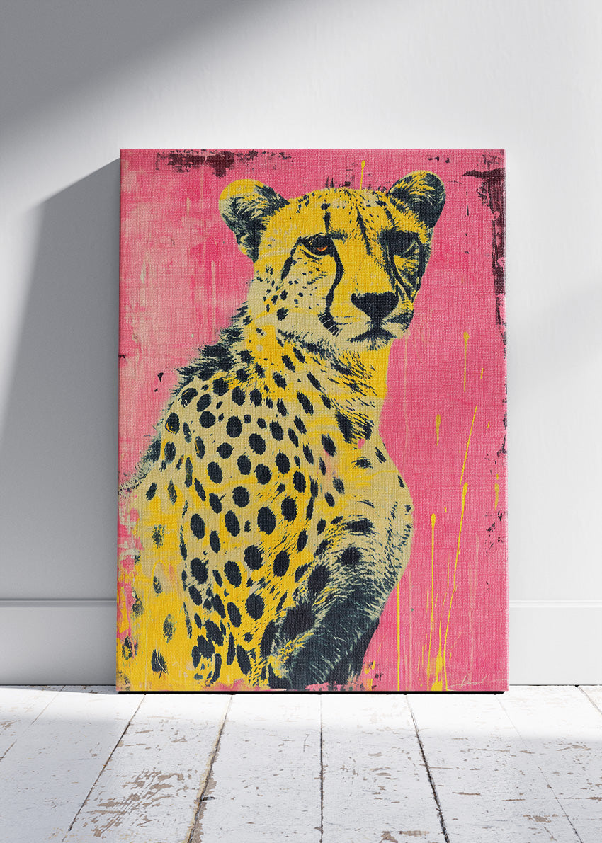 Vibrant Cheetah Pop Art Canvas Print & Poster – Modern Wild Cat Wall Art – AI PRINT LAB