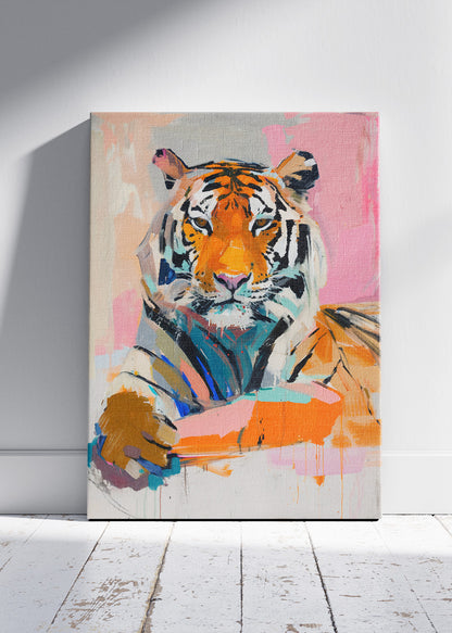 Expressive Tiger Portrait Canvas Print & Poster – Modern Abstract Tiger Wall Art – AI PRINT LAB