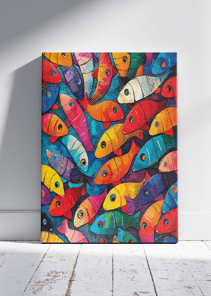 Colorful Abstract Fish Canvas Print & Poster – Vibrant Ocean Wall Art – AI PRINT LAB