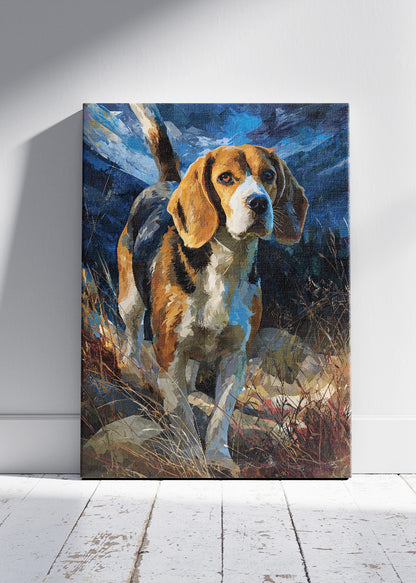 Majestic Beagle Dog Canvas Print & Poster – Expressive Hunting Dog Wall Art – AI PRINT LAB