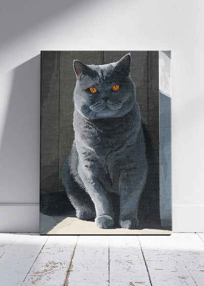 Majestic Grey Cat Canvas Print & Poster – Elegant Cat Wall Art – AI PRINT LAB