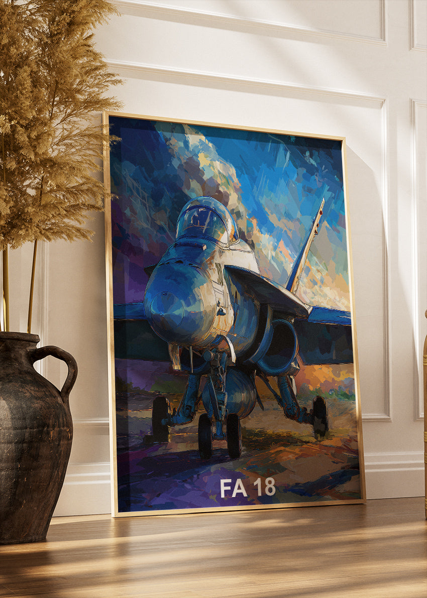 FA-18 Hornet Fighter Jet Poster & Canvas Print – Dynamic Aviation Wall Art