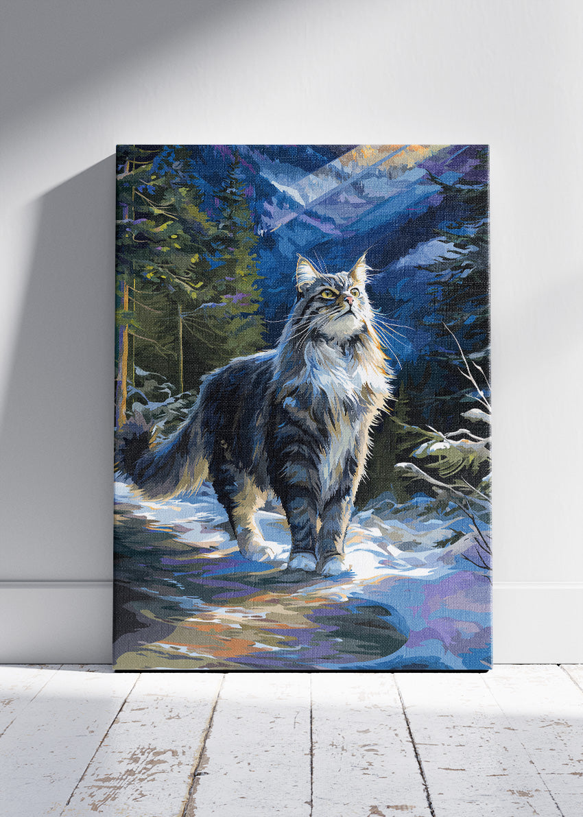 Majestic Forest Cat Canvas Print & Poster – Nature-Inspired Cat Wall Art – AI PRINT LAB