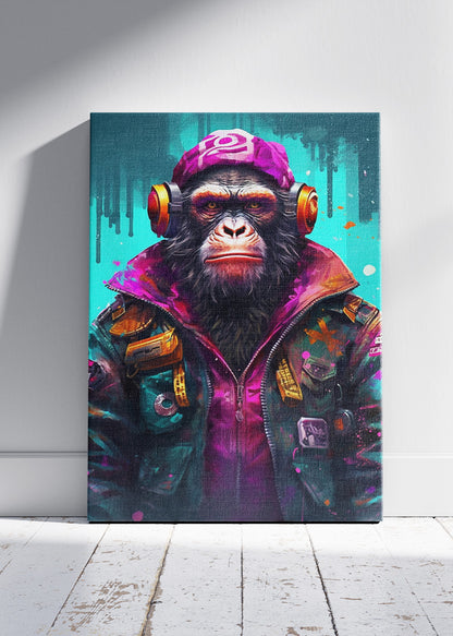 Streetwear Gorilla Canvas Print & Poster – Urban Monkey Headphones Wall Art – AI PRINT LAB
