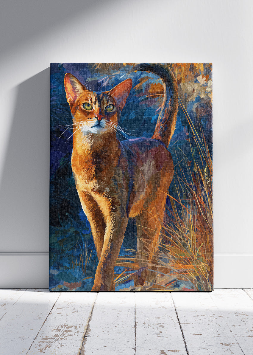 Elegant Abyssinian Cat Canvas Print & Poster – Artistic Cat Portrait Wall Art – AI PRINT LAB