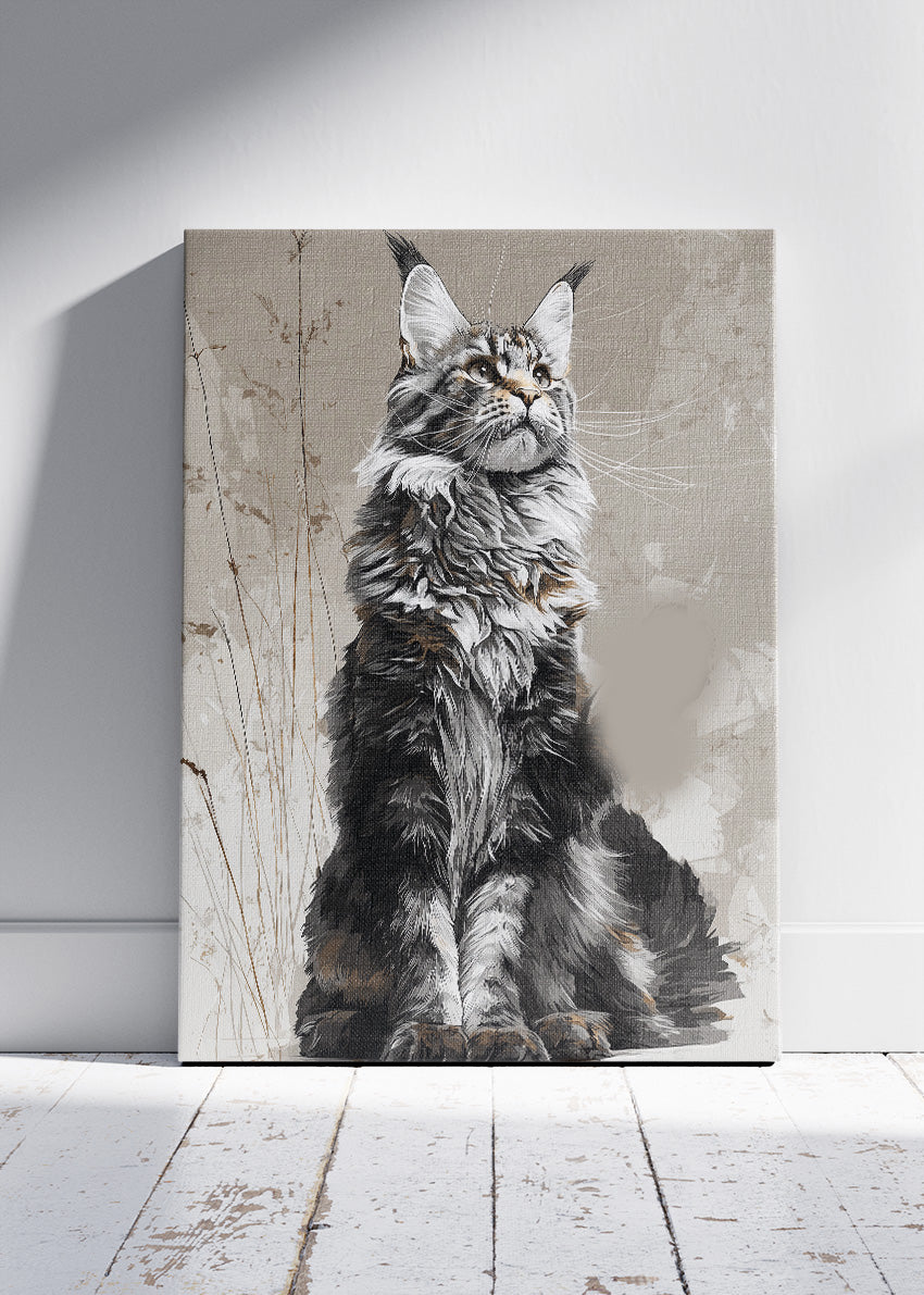 Majestic Maine Coon Cat Canvas Print & Poster – Elegant Feline Wall Art – AI PRINT LAB