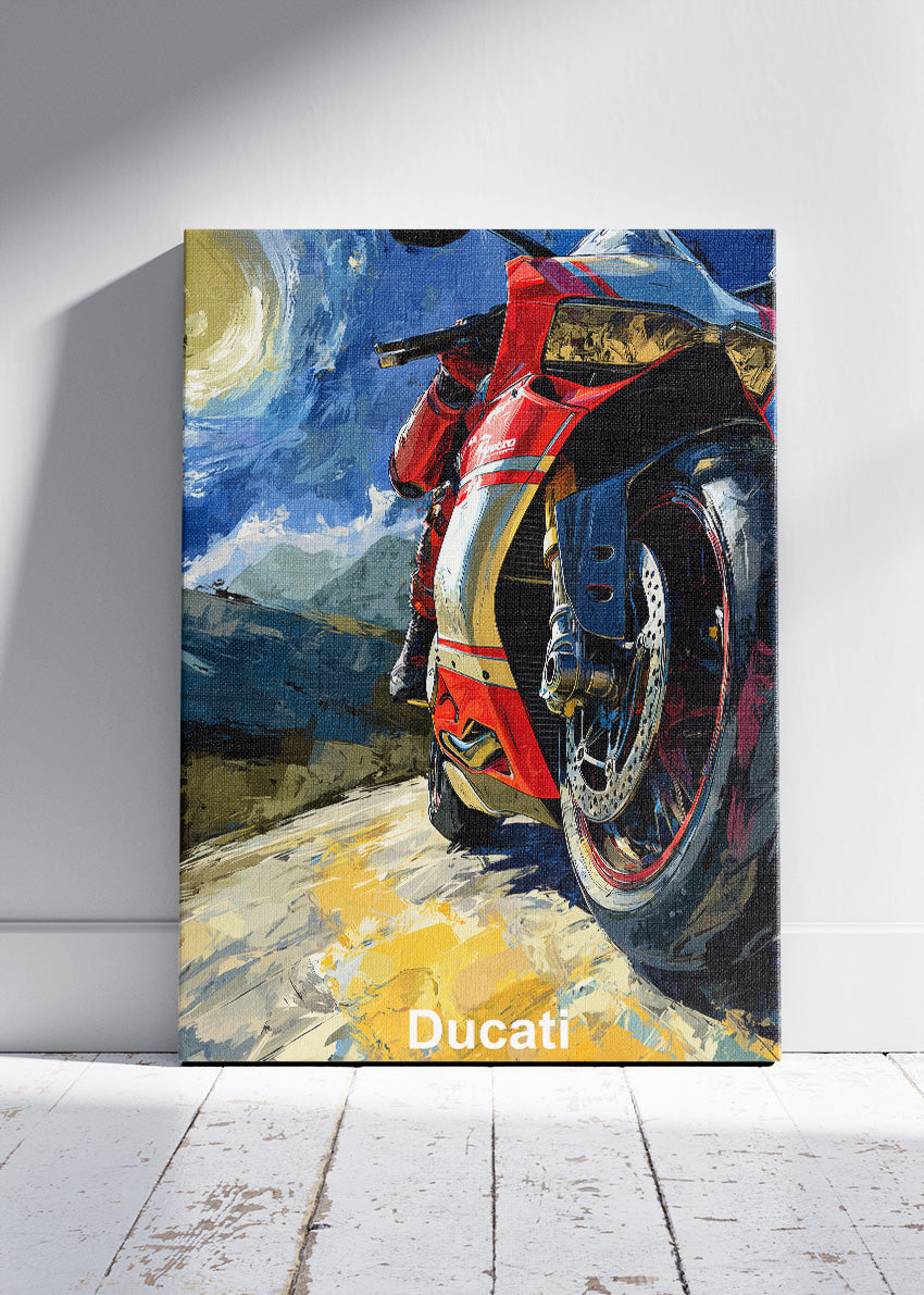 Ducati Sunlit Power Performance Art Poster & Canvas