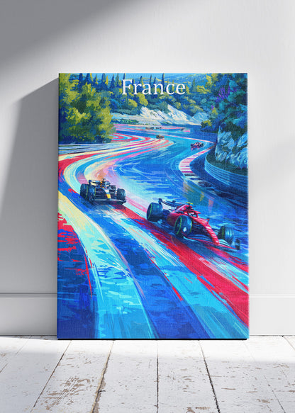 France Formula 1 Racing Track Abstract Canvas Print & Poster – AI PRINT LAB