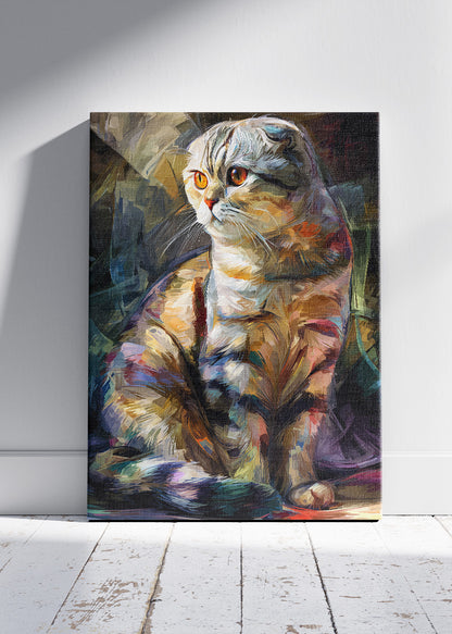Abstract Colorful Cat Canvas Print & Poster – Modern Artistic Feline Wall Art – AI PRINT LAB