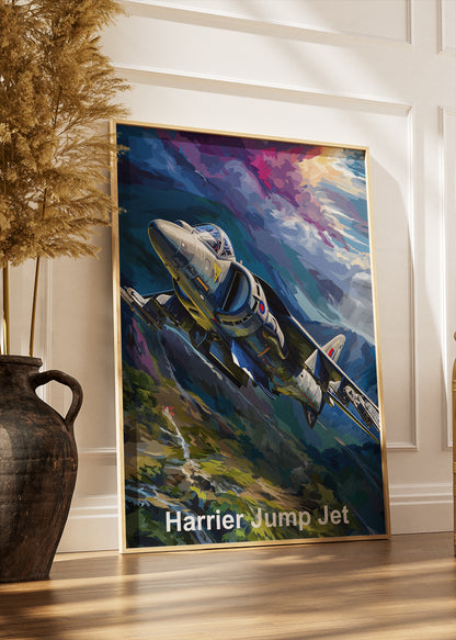 Harrier Jump Jet Poster & Canvas Print – Vibrant Aviation Wall Art