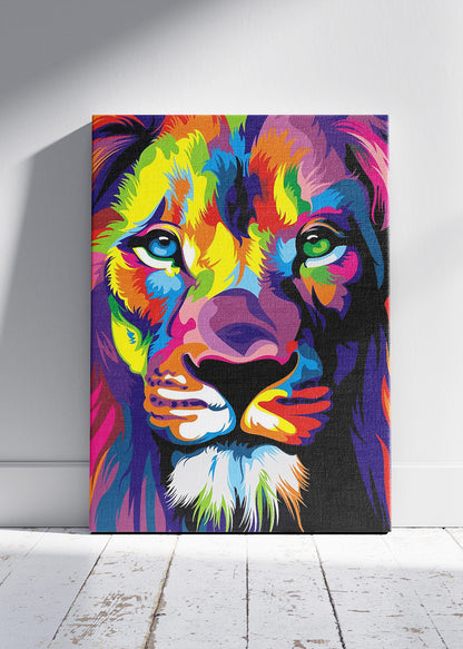 Colorful Lion Pop Art Canvas Print & Poster – Vibrant Wildlife Wall Art – AI PRINT LAB