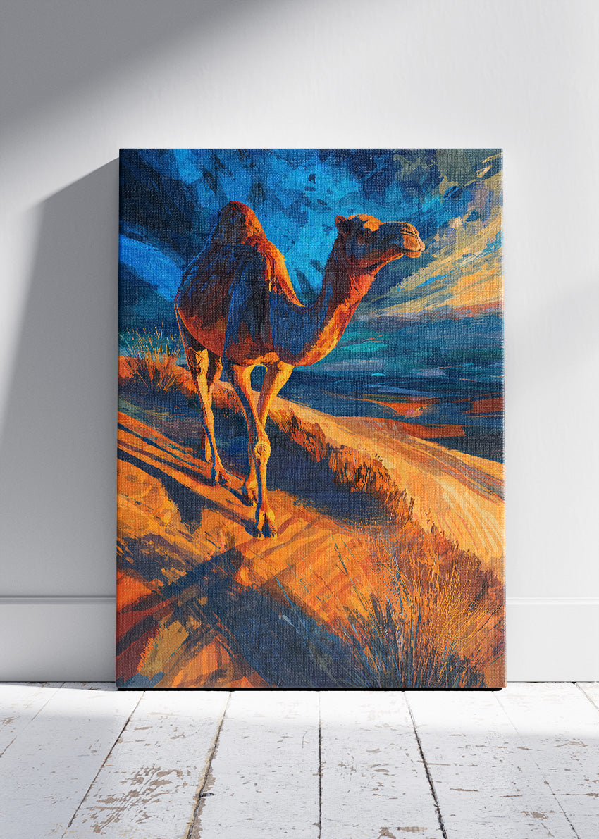 Desert Camel Canvas Print & Poster – Artistic Landscape Animal Wall Art – AI PRINT LAB