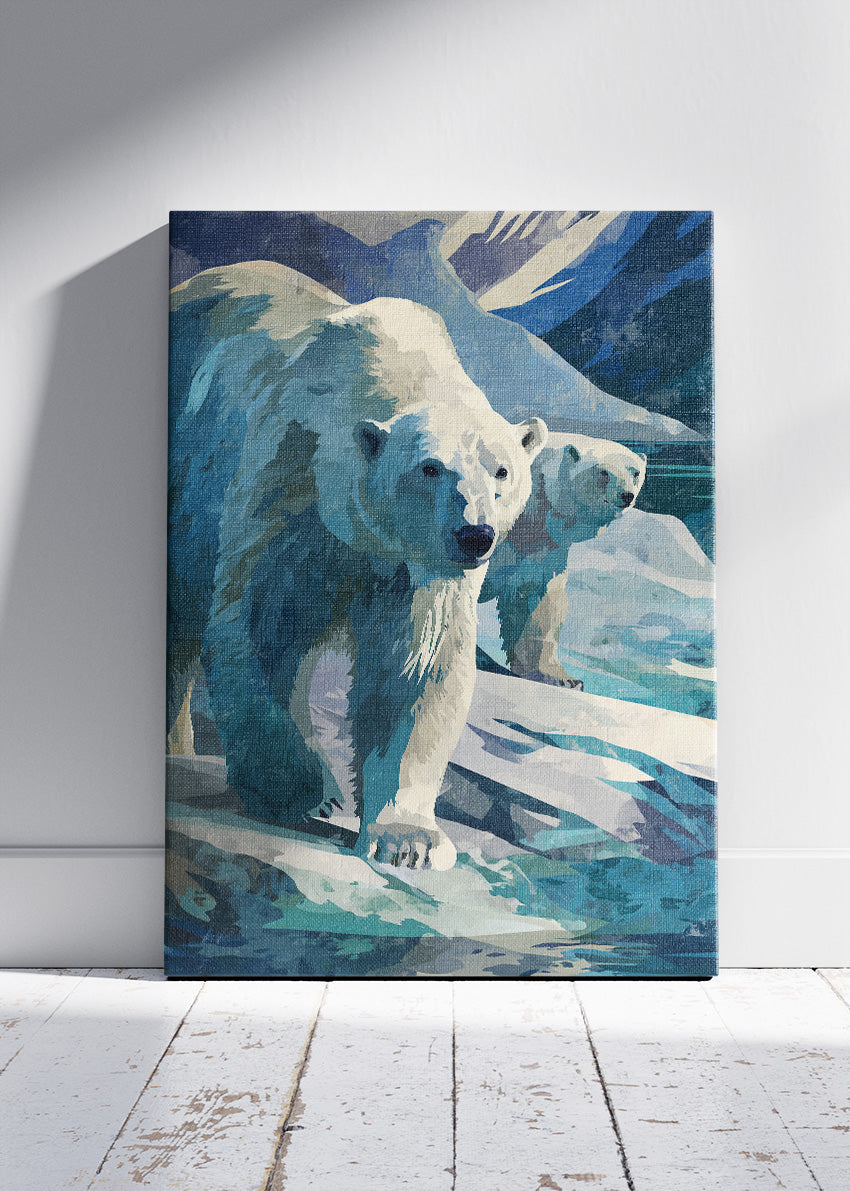 Polar Bear Canvas Print & Poster – Arctic Wildlife Wall Art – AI PRINT LAB
