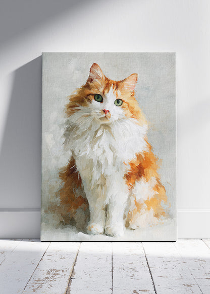 Elegant Cat Canvas Print & Poster – Minimalist Animal Wall Art – Soft Neutral Pet Portrait – AI PRINT LAB