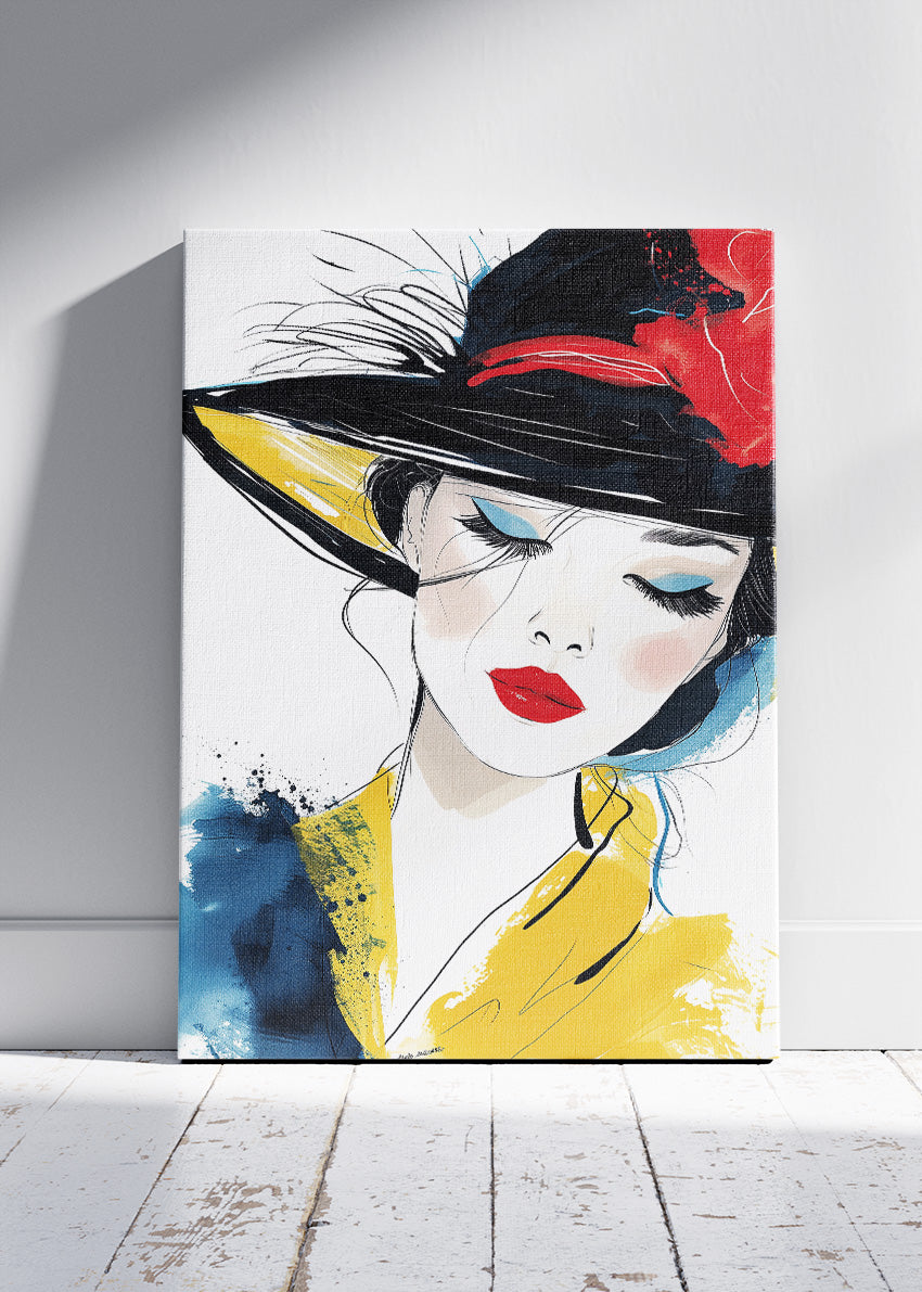 Chic Hat Muse Canvas & Poster Print – AI PRINT LAB
