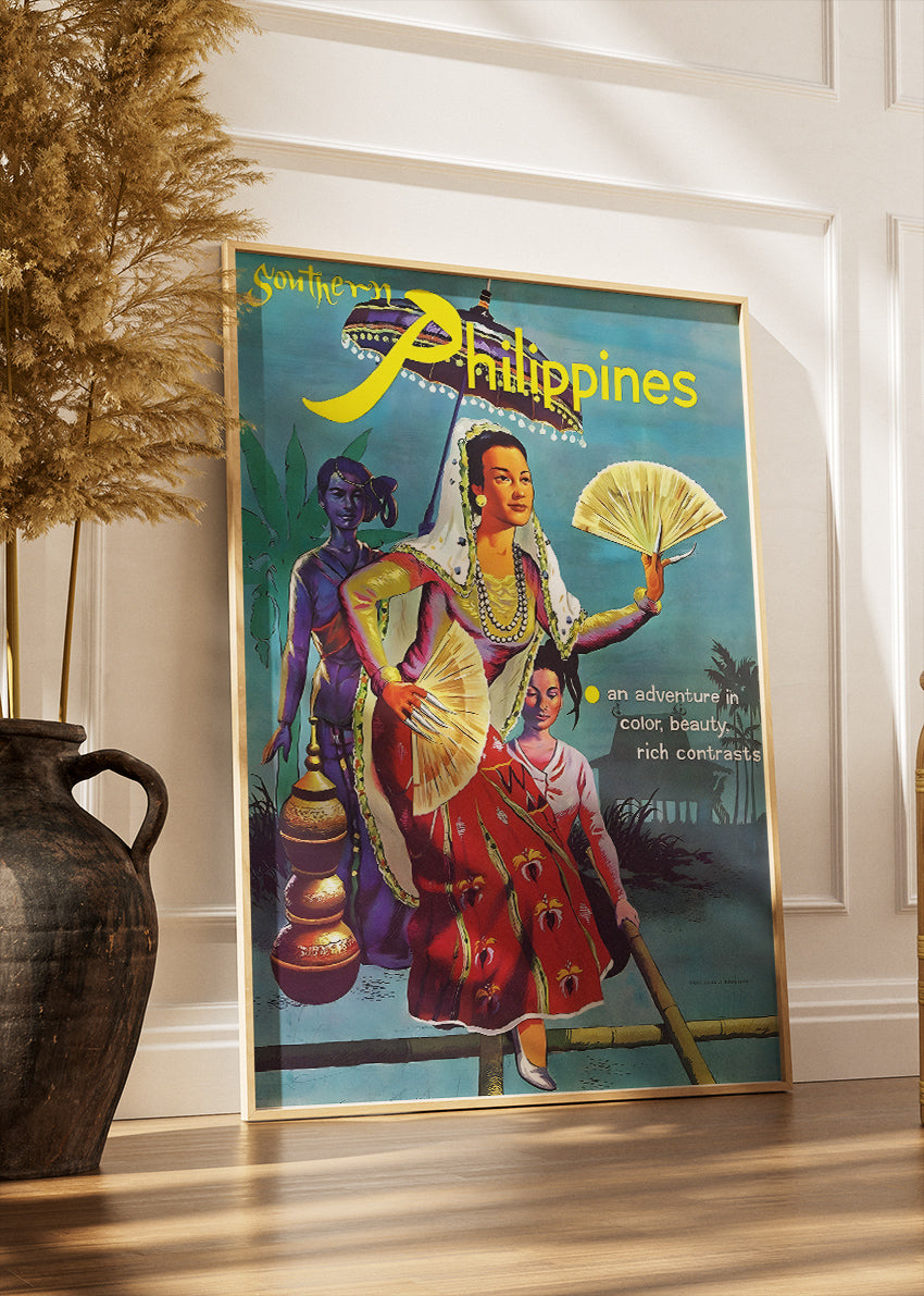 Southern Philippines Vintage Poster & Canvas Print – Retro Cultural Travel Art