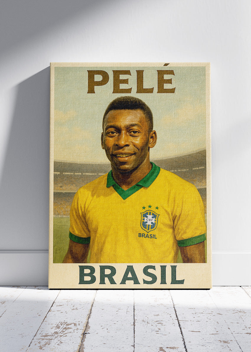 Pele Brazil Football Wall Art | Legendary World Cup Icon Poster & Canvas