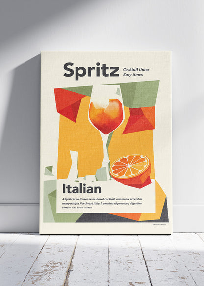 Italian Spritz Modern Poster & Canvas Print | Abstract Cocktail Wall Art