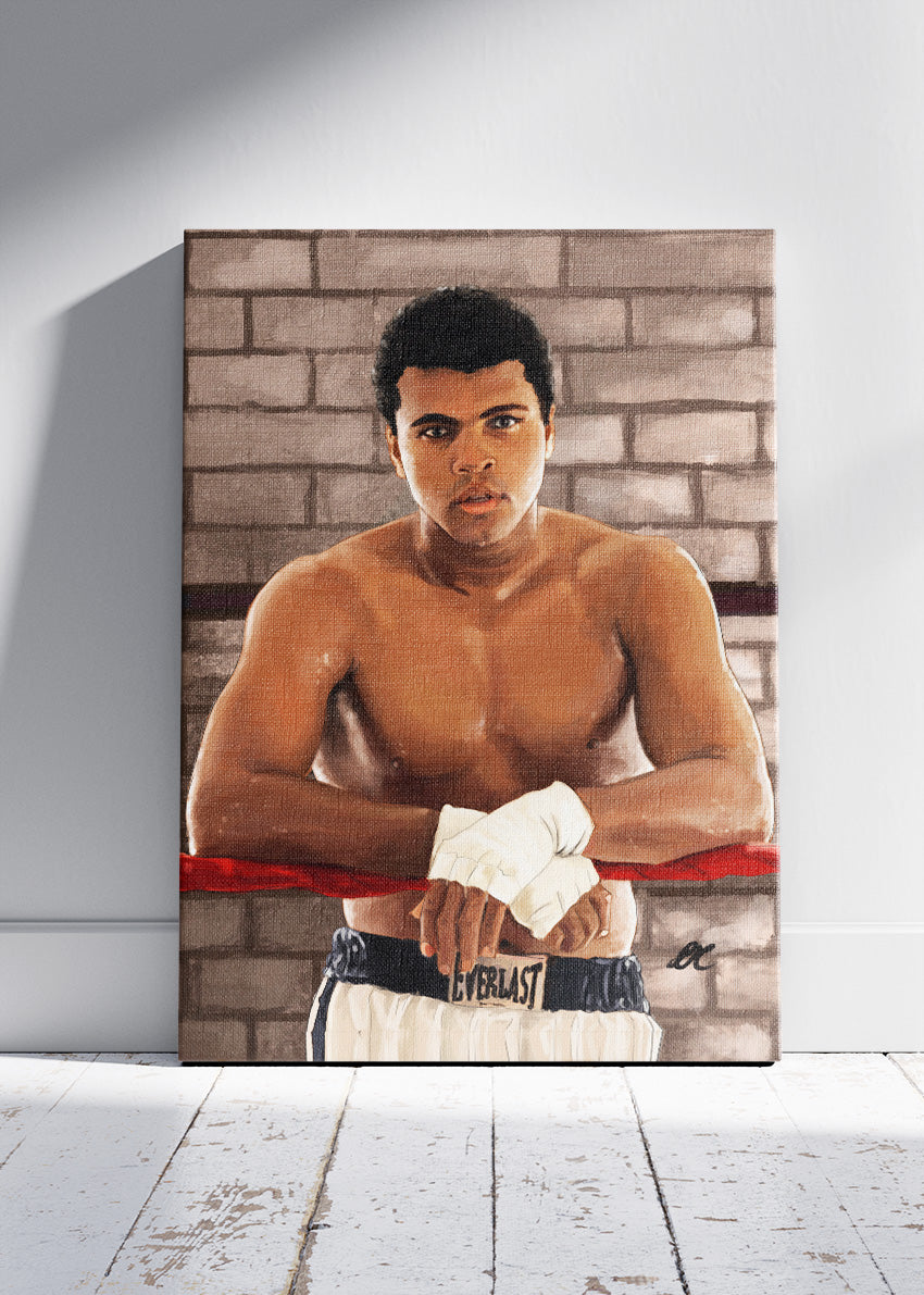 Muhammad Ali Boxing Legend Portrait Poster & Canvas Art Print – Iconic Strength Wall Art