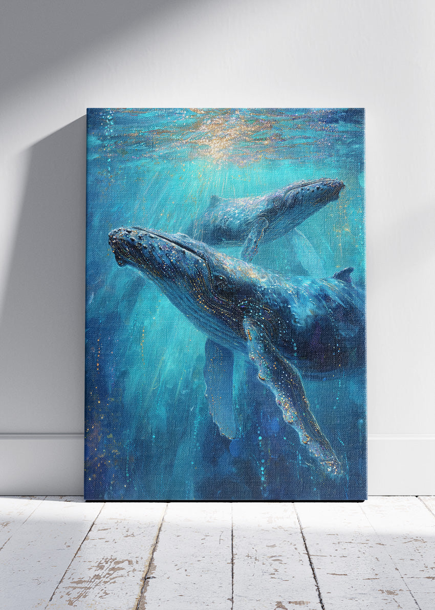 Whale Canvas Print & Poster – Ocean Wall Art – Underwater Marine Decor – AI PRINT LAB