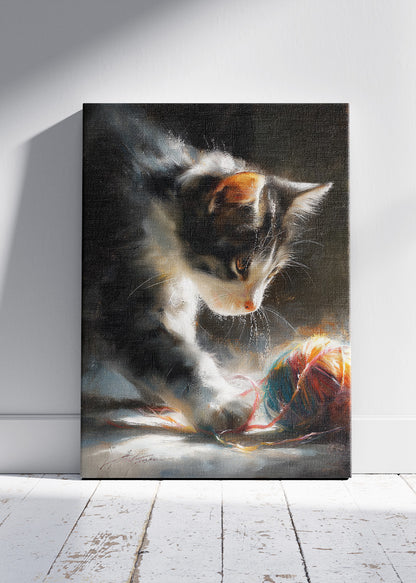 Playful Kitten Canvas Print & Poster – Artistic Cat Wall Art – Cozy Home Decor – AI PRINT LAB