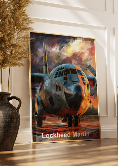Lockheed Martin Aircraft Poster & Canvas Print – Dramatic Military Plane Illustration Wall Art