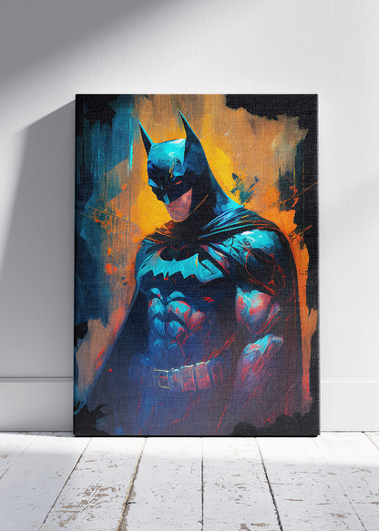 Batman – Electric Shadow Portrait Canvas & Poster Print – AI PRINT LAB