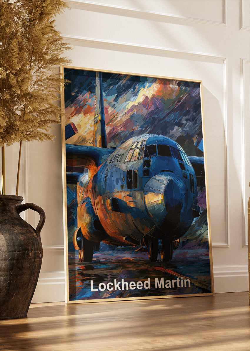 Lockheed Martin Aircraft Poster & Canvas Print – Military Plane Illustration Wall Art