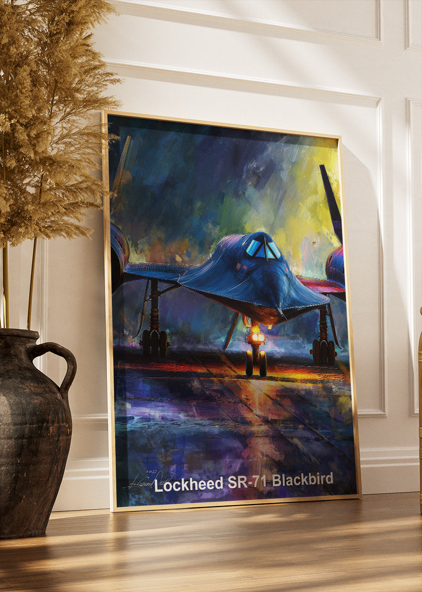 Lockheed SR-71 Blackbird Poster & Canvas Print – Illustrated Military Aircraft Wall Art