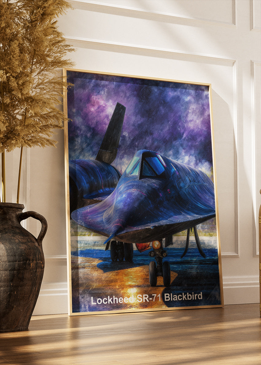 Lockheed SR-71 Blackbird Poster & Canvas Print – Illustrated Military Aircraft Wall Art