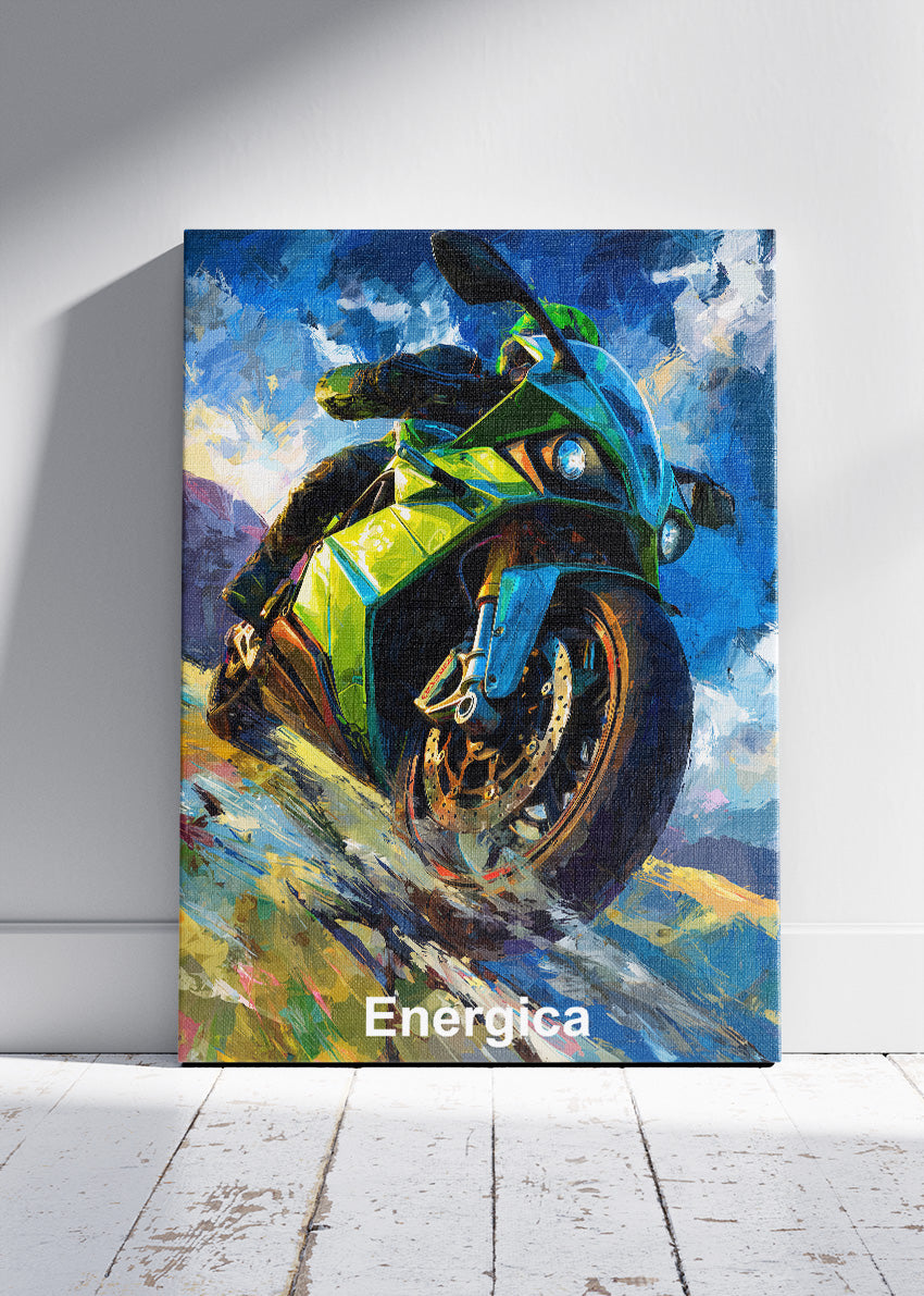 Energica Electric Superbike Dynamic Motion Wall Art Poster & Canvas