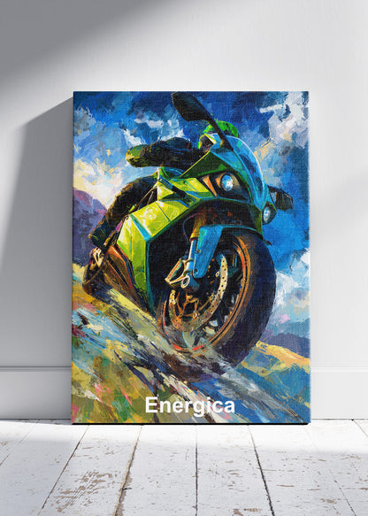 Energica Electric Superbike Dynamic Motion Wall Art Poster & Canvas