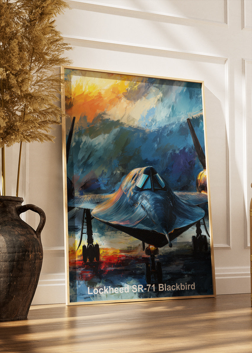 Lockheed SR-71 Blackbird Poster & Canvas Print – Illustrated Military Aircraft Wall Art
