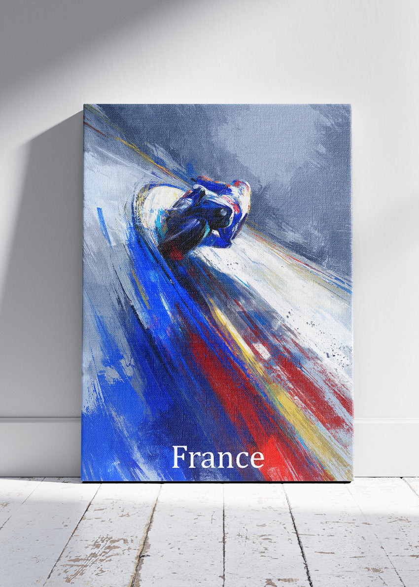 France Racing Motion Wall Art Poster & Canvas