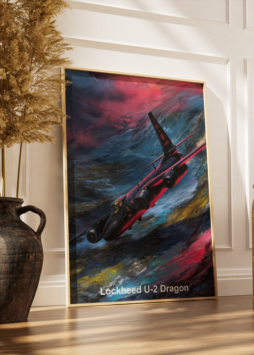 Lockheed U-2 Dragon Lady Poster & Canvas Print – Illustrated Military Aircraft Wall Art